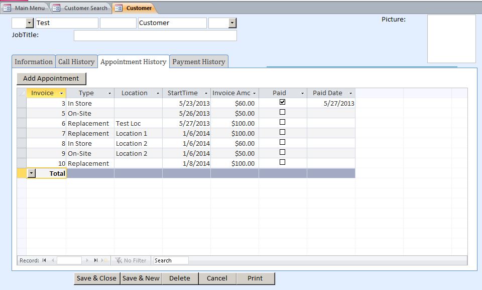 Refrigerator Appointment Tracking Template Outlook Style | Appointment Tracking Database