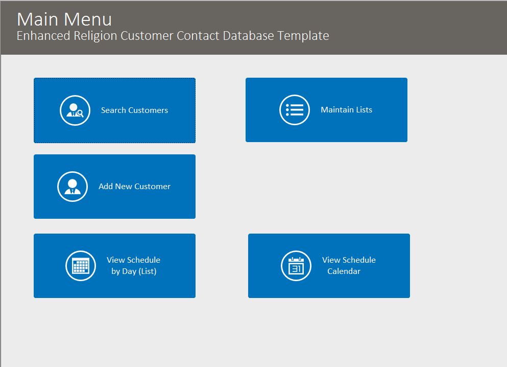 Religion Enhanced Contact Template | Contact Database