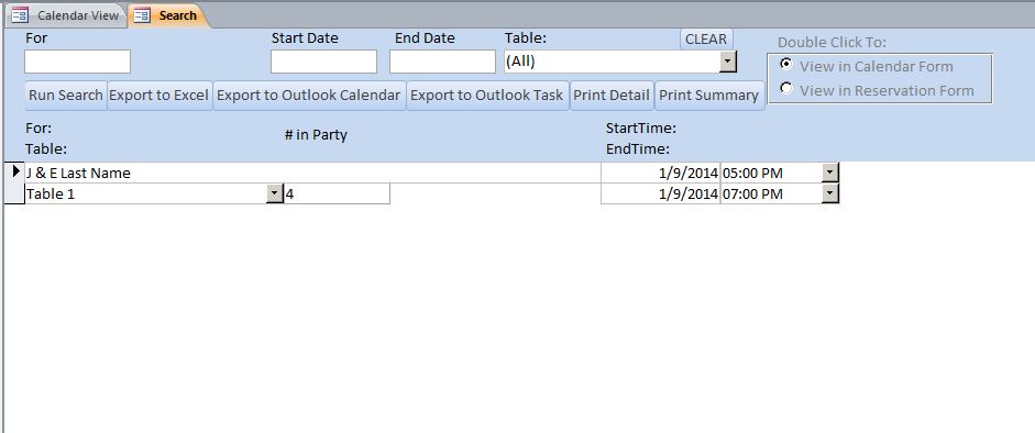 Restaurant Reservation Tracking Database Template | Reservation Database