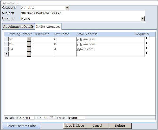 School Calendar Scheduling Template | Scheduling Database