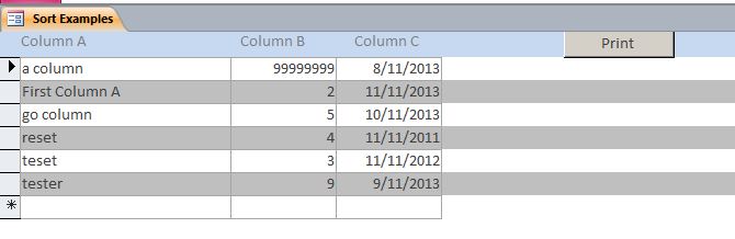 Sort Template | Sort Database