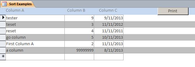 Sort Template | Sort Database