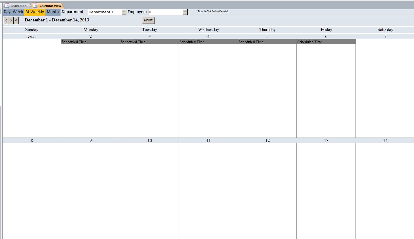 Staff Scheduling Database Template | Scheduling Database