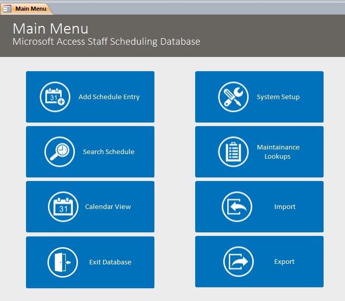 Staff Scheduling Database Template | Scheduling Database