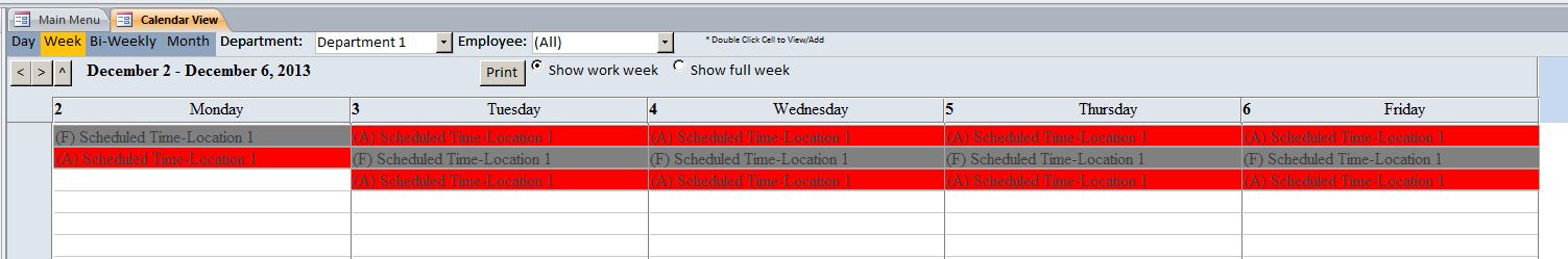 Staff Scheduling Database Template | Scheduling Database