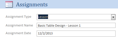 Student Assignment Grade Tracking Database Template