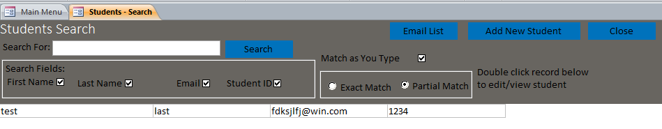 Students Template | Students Database