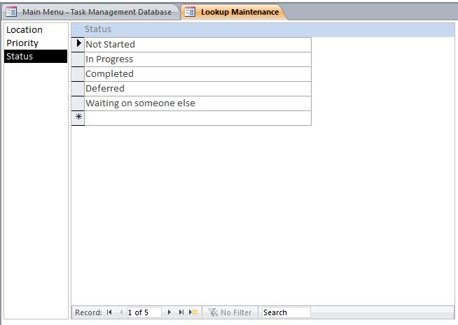 Task Management Database Template | Task Database