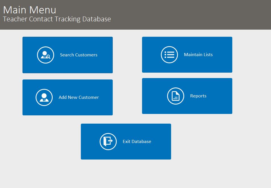 Teacher Contact Tracking Database Template | Contact Database