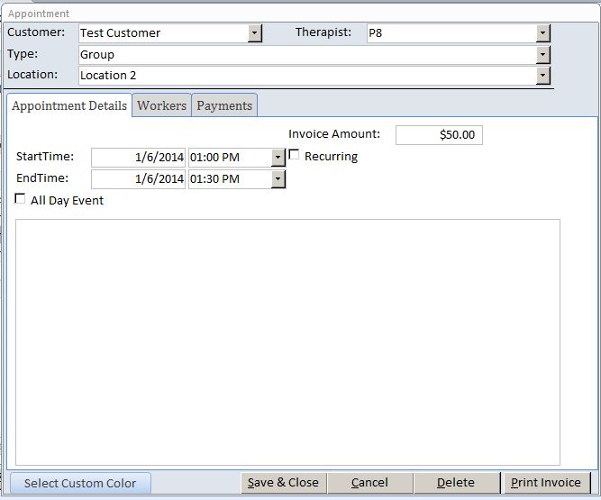 Therapist Appointment Tracking Database Template | Appointment Database