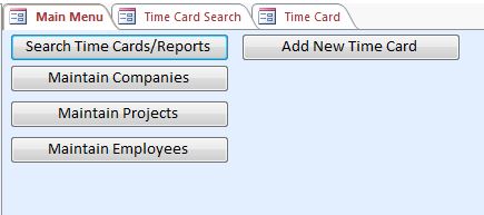 Time Card Template Database | Time Tracking Database