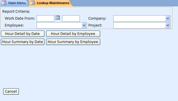 HR Consultant Time Hour Tracking Database | Time Clock Database
