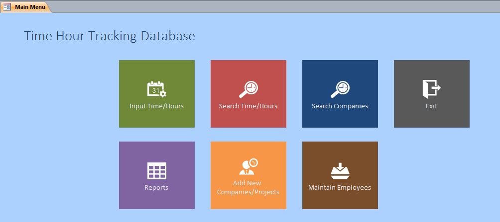Time Hour Tracking Database