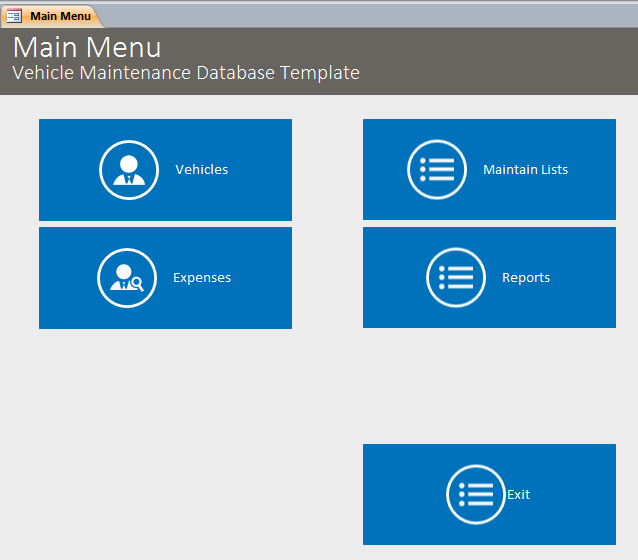 Vehicle Maintenance Database Template | Maintenance Database