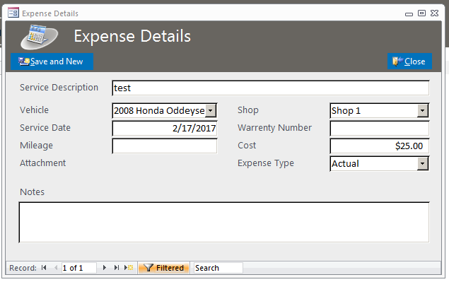 Vehicle Maintenance Database Template | Maintenance Database