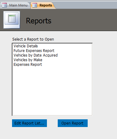 Vehicle Maintenance Database Template | Maintenance Database