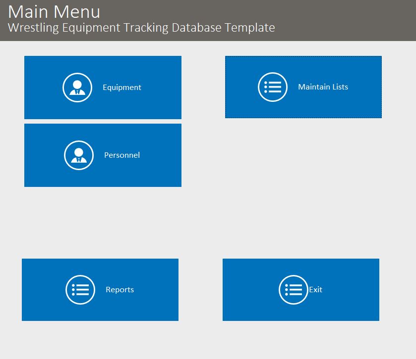 Wrestling Equipment Tracking Database Template