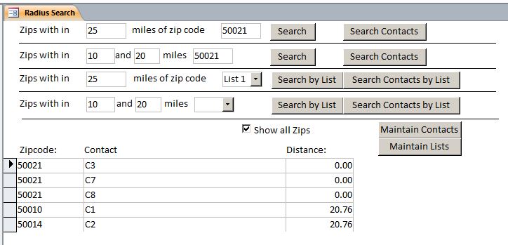 Zip Code Radius Database | Zip Code Radius Signature