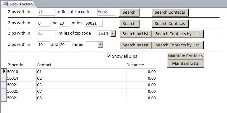 Zip Code Radius Database | Zip Code Radius Signature